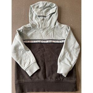 Calvin Klein Hooded Sweatshirt Charcoal & Teal EUC 2T